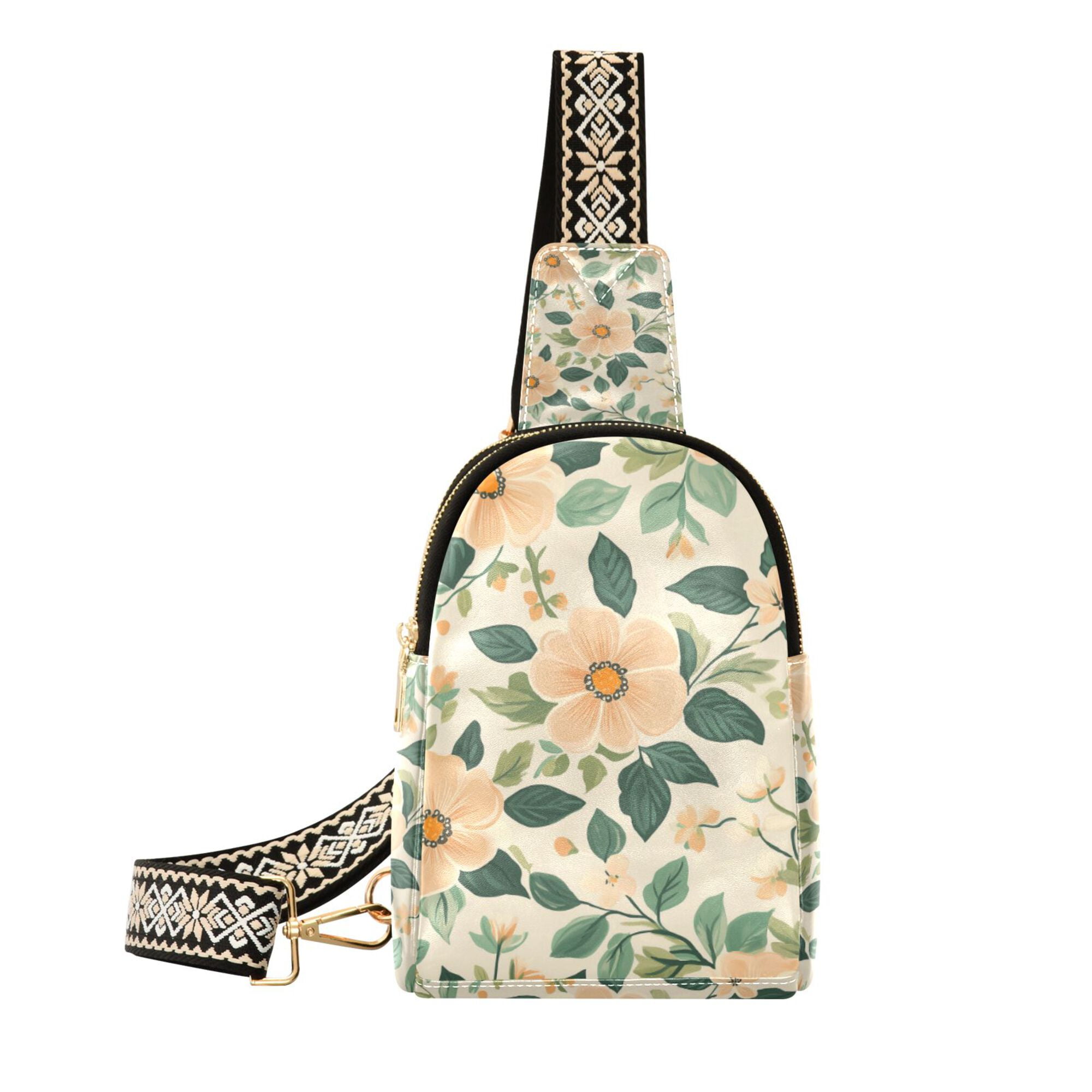 FORMRS Womens Crossbody Sling Bag Travel Daypack Shoulder Chest Backpack, Floral Design