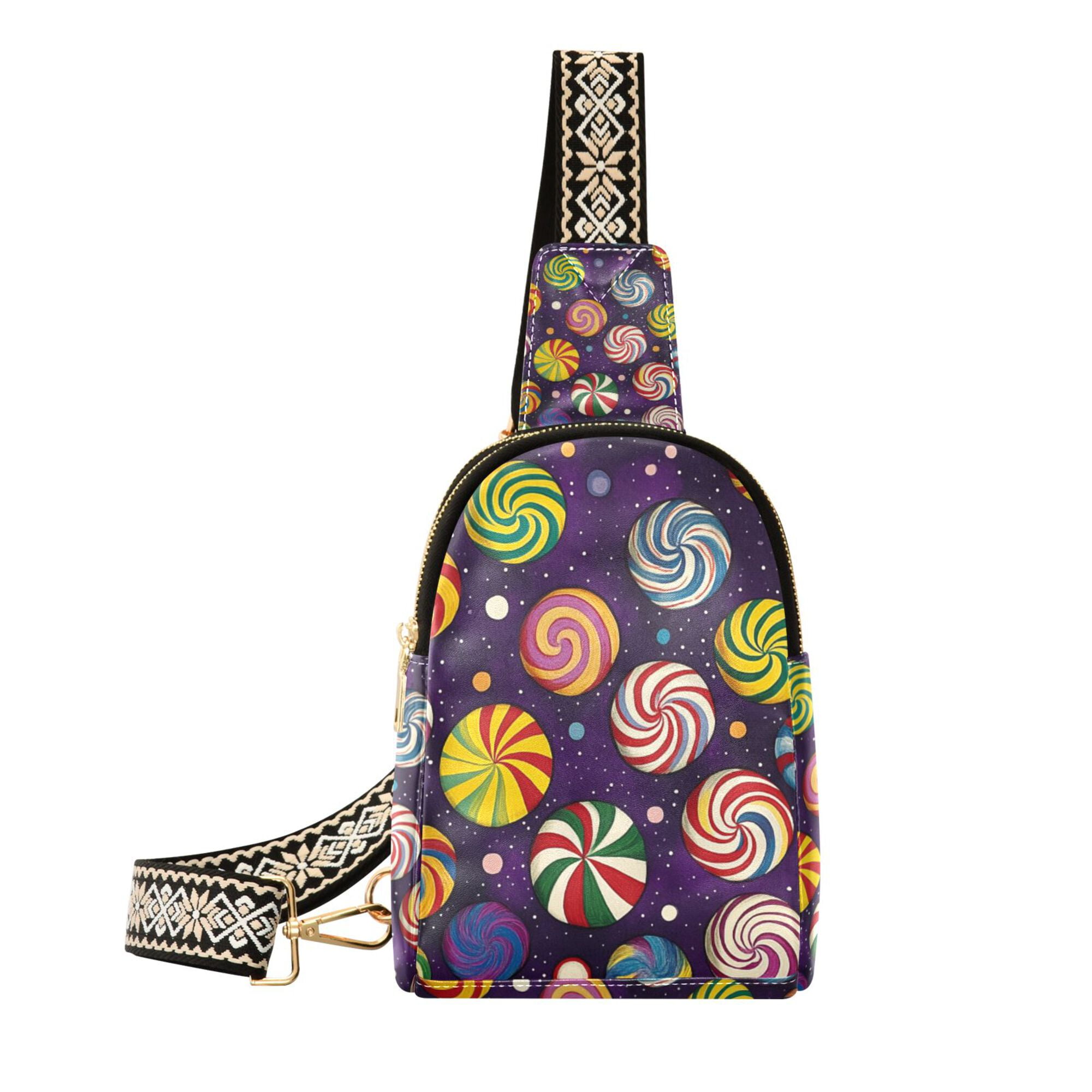 FORMRS Womens Crossbody Sling Bag Travel Daypack Shoulder Chest Backpack, Galactic Candy