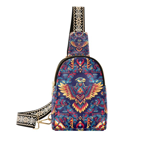 FORMRS Womens Crossbody Sling Bag Travel Daypack Shoulder Chest Backpack, Geometric Eagle