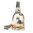 thumbnail image 1 of FORMRS Womens Crossbody Sling Bag Travel Daypack Shoulder Chest Backpack, Gray Cartoon Halloween Cat, 1 of 7