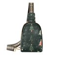 thumbnail image 1 of FORMRS Womens Crossbody Sling Bag Travel Daypack Shoulder Chest Backpack, Green Christmas Trees, 1 of 7