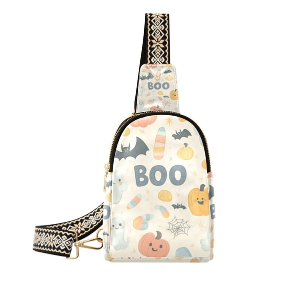 FORMRS Womens Crossbody Sling Bag Travel Daypack Shoulder Chest Backpack, Halloween Cute Pumpkins