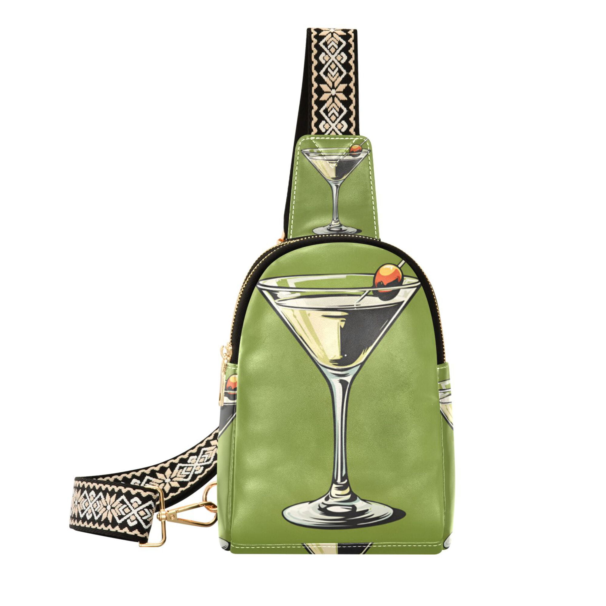 FORMRS Womens Crossbody Sling Bag Travel Daypack Shoulder Chest Backpack, Light Black Martini