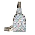 thumbnail image 1 of FORMRS Womens Crossbody Sling Bag Travel Daypack Shoulder Chest Backpack, Light Blue Shimmering Pattern, 1 of 7