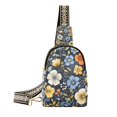thumbnail image 1 of FORMRS Womens Crossbody Sling Bag Travel Daypack Shoulder Chest Backpack, Navy Floral Pattern, 1 of 7
