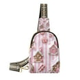 thumbnail image 1 of FORMRS Womens Crossbody Sling Bag Travel Daypack Shoulder Chest Backpack, Pink Gingerbread Houses, 1 of 7