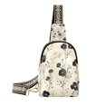 thumbnail image 1 of FORMRS Womens Crossbody Sling Bag Travel Daypack Shoulder Chest Backpack, Small Black Flowers, 1 of 7