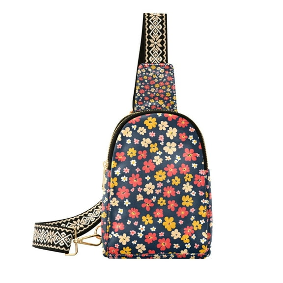 FORMRS Womens Crossbody Sling Bag Travel Daypack Shoulder Chest Backpack, Small Colorful Flower