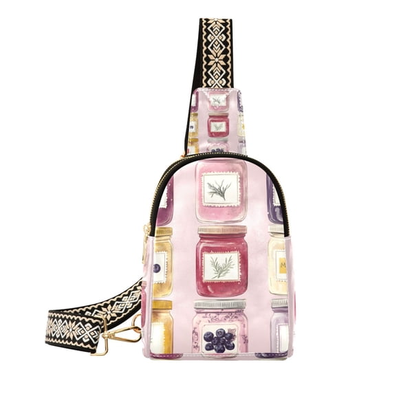 FORMRS Womens Crossbody Sling Bag Travel Daypack Shoulder Chest Backpack, Watercolor Jar