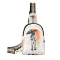 thumbnail image 1 of FORMRS Womens Crossbody Sling Bag Travel Daypack Shoulder Chest Backpack, White Astronaut, 1 of 7