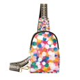 thumbnail image 1 of FORMRS Womens Crossbody Sling Bag Travel Daypack Shoulder Chest Backpack, White Colorful Circles, 1 of 7