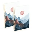 thumbnail image 1 of FORMRS 1-Subject Spiral Notebook 8" x 5" College Ruled 60 Refillable Sheet A5 Hard Cover, Art Mountain and Sun Pattern, 1 of 7