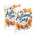 thumbnail image 1 of FORMRS 1-Subject Spiral Notebook 8" x 5" College Ruled 60 Refillable Sheet A5 Hard Cover, Autumn Day with Cocoa Pattern, 1 of 7