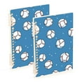 thumbnail image 1 of FORMRS 1-Subject Spiral Notebook 8" x 5" College Ruled 60 Refillable Sheet A5 Hard Cover, Baseballs Pattern, 1 of 7