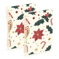thumbnail image 1 of FORMRS 1-Subject Spiral Notebook 8" x 5" College Ruled 60 Refillable Sheet A5 Hard Cover, Beige Christmas Candy Canes, 1 of 7