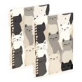 thumbnail image 1 of FORMRS 1-Subject Spiral Notebook 8" x 5" College Ruled 60 Refillable Sheet A5 Hard Cover, Beige Cute Cats, 1 of 7