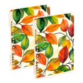 thumbnail image 1 of FORMRS 1-Subject Spiral Notebook 8" x 5" College Ruled 60 Refillable Sheet A5 Hard Cover, Beige Leaves, 1 of 7