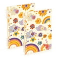 thumbnail image 1 of FORMRS 1-Subject Spiral Notebook 8" x 5" College Ruled 60 Refillable Sheet A5 Hard Cover, Beige Retro Rainbow, 1 of 7