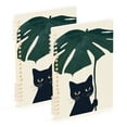 thumbnail image 1 of FORMRS 1-Subject Spiral Notebook 8" x 5" College Ruled 60 Refillable Sheet A5 Hard Cover, Black Cat Plants, 1 of 7