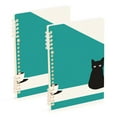 thumbnail image 1 of FORMRS 1-Subject Spiral Notebook 8" x 5" College Ruled 60 Refillable Sheet A5 Hard Cover, Black Cat and Coffee, 1 of 7