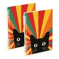 thumbnail image 1 of FORMRS 1-Subject Spiral Notebook 8" x 5" College Ruled 60 Refillable Sheet A5 Hard Cover, Black Cat, 1 of 7