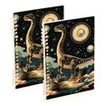 thumbnail image 1 of FORMRS 1-Subject Spiral Notebook 8" x 5" College Ruled 60 Refillable Sheet A5 Hard Cover, Black Dinosaur, 1 of 7