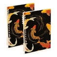 thumbnail image 1 of FORMRS 1-Subject Spiral Notebook 8" x 5" College Ruled 60 Refillable Sheet A5 Hard Cover, Black Fish Pattern, 1 of 7
