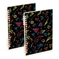 thumbnail image 1 of FORMRS 1-Subject Spiral Notebook 8" x 5" College Ruled 60 Refillable Sheet, Black Neon Lightning, 1 of 7