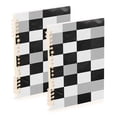thumbnail image 1 of FORMRS 1-Subject Spiral Notebook 8" x 5" College Ruled 60 Refillable Sheet A5 Hard Cover, Black and Gray Plaid Pattern, 1 of 7