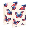 thumbnail image 1 of FORMRS 1-Subject Spiral Notebook 8" x 5" College Ruled 60 Refillable Sheet A5 Hard Cover, Blue Butterflies, 1 of 7