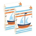thumbnail image 1 of FORMRS 1-Subject Spiral Notebook 8" x 5" College Ruled 60 Refillable Sheet A5 Hard Cover, Blue Nautical Pattern, 1 of 7