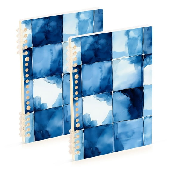 FORMRS 1-Subject Spiral Notebook 8" x 5" College Ruled 60 Refillable Sheet, Blue Pattern