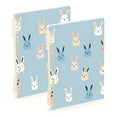thumbnail image 1 of FORMRS 1-Subject Spiral Notebook 8" x 5" College Ruled 60 Refillable Sheet A5 Hard Cover, Blue Rabbits, 1 of 7