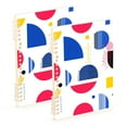 thumbnail image 1 of FORMRS 1-Subject Spiral Notebook 8" x 5" College Ruled 60 Refillable Sheet A5 Hard Cover, Blue Retro Shapes, 1 of 7