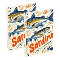 thumbnail image 1 of FORMRS 1-Subject Spiral Notebook 8" x 5" College Ruled 60 Refillable Sheet A5 Hard Cover, Blue Sardines Pattern, 1 of 7