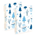 thumbnail image 1 of FORMRS 1-Subject Spiral Notebook 8" x 5" College Ruled 60 Refillable Sheet A5 Hard Cover, Blue Simple Cartoon Snowmen, 1 of 7