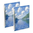 thumbnail image 1 of FORMRS 1-Subject Spiral Notebook 8" x 5" College Ruled 60 Refillable Sheet A5 Hard Cover, Blue Sky and River, 1 of 7