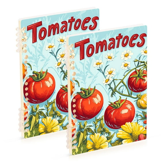 FORMRS 1-Subject Spiral Notebook 8" x 5" College Ruled 60 Refillable Sheet A5 Hard Cover, Blue Tomatoes