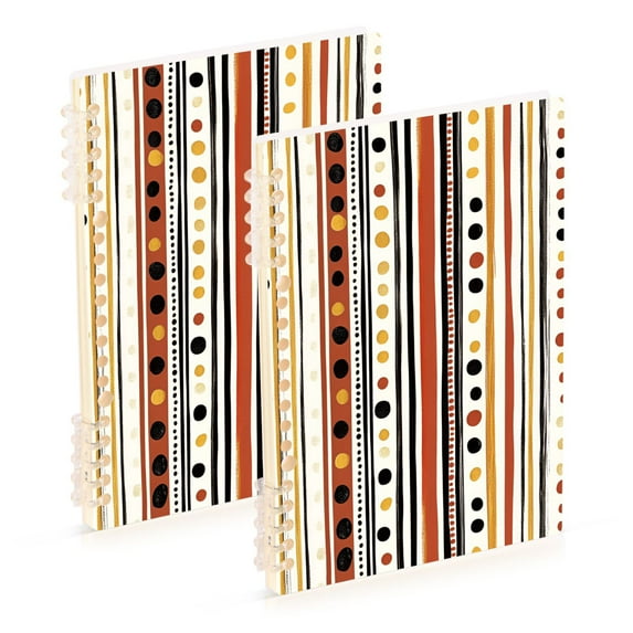 FORMRS 1-Subject Spiral Notebook 8" x 5" College Ruled 60 Refillable Sheet A5 Hard Cover, Brown Abstract Dots