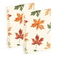 thumbnail image 1 of FORMRS 1-Subject Spiral Notebook 8" x 5" College Ruled 60 Refillable Sheet A5 Hard Cover, Brown Autumn Leaves, 1 of 7