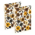 thumbnail image 1 of FORMRS 1-Subject Spiral Notebook 8" x 5" College Ruled 60 Refillable Sheet A5 Hard Cover, Brown Flowers, 1 of 7