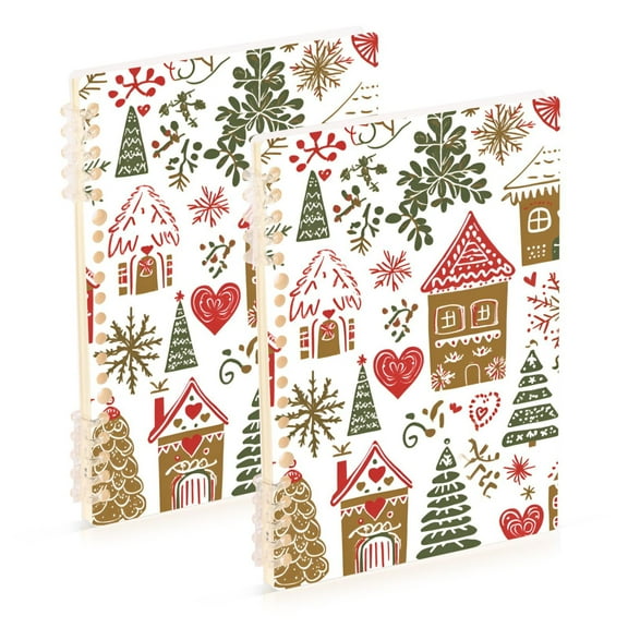 FORMRS 1-Subject Spiral Notebook 8" x 5" College Ruled 60 Refillable Sheet, Brown Nordic Christmas House