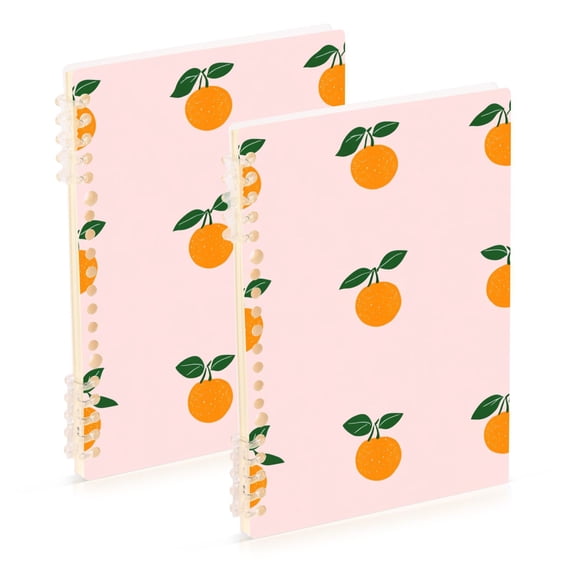 FORMRS 1-Subject Spiral Notebook 8" x 5" College Ruled 60 Refillable Sheet A5 Hard Cover, Cartoon Citrus