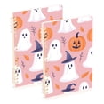 thumbnail image 1 of FORMRS 1-Subject Spiral Notebook 8" x 5" College Ruled 60 Refillable Sheet A5 Hard Cover, Cartoon Halloween Ghosts, 1 of 7