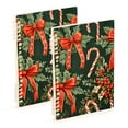thumbnail image 1 of FORMRS 1-Subject Spiral Notebook 8" x 5" College Ruled 60 Refillable Sheet A5 Hard Cover, Christmas Holly Bows, 1 of 7