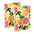 thumbnail image 1 of FORMRS 1-Subject Spiral Notebook 8" x 5" College Ruled 60 Refillable Sheet A5 Hard Cover, Citrus Leaves, 1 of 7