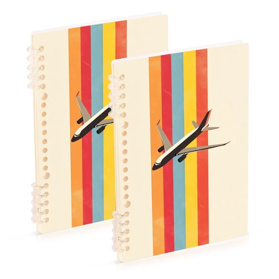 FORMRS 1-Subject Spiral Notebook 8" x 5" College Ruled 60 Refillable Sheet, Colorful Plane