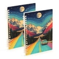 thumbnail image 1 of FORMRS 1-Subject Spiral Notebook 8" x 5" College Ruled 60 Refillable Sheet A5 Hard Cover, Colorful Road, 1 of 7