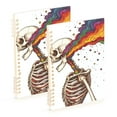 thumbnail image 1 of FORMRS 1-Subject Spiral Notebook 8" x 5" College Ruled 60 Refillable Sheet A5 Hard Cover, Colorful Skeleton, 1 of 7