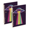 thumbnail image 1 of FORMRS 1-Subject Spiral Notebook 8" x 5" College Ruled 60 Refillable Sheet, Colorful UFO, 1 of 7